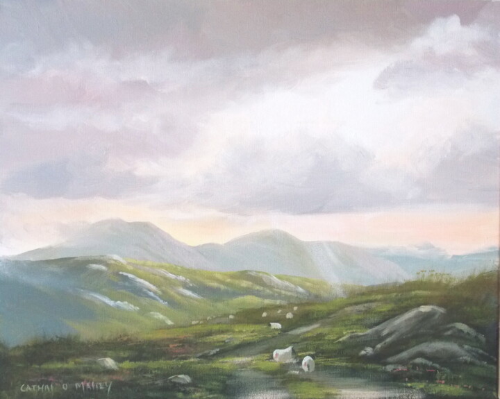 Painting titled "road to connemara" by Cathal O Malley, Original Artwork, Acrylic