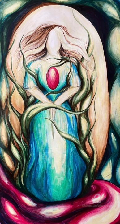 Peinture intitulée "”Indra”" par Catherina Pearls, Œuvre d'art originale, Encre