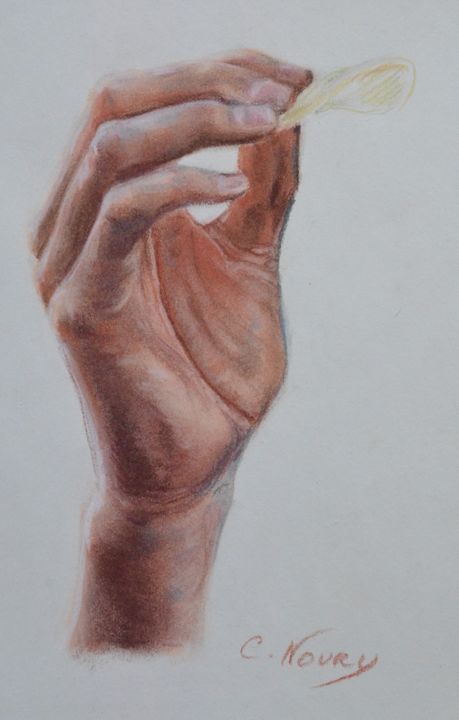 图画 标题为“Tom's hand 12 "eati…” 由Andromaque, 原创艺术品