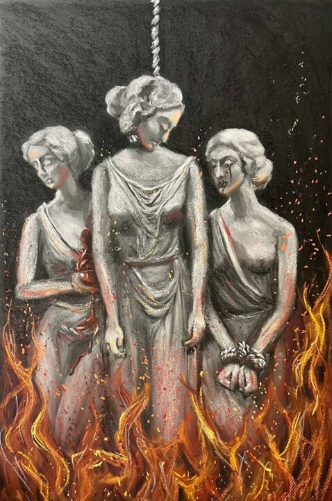 Drawing titled "Liberté, Egalité, F…" by Catherine Varadi, Original Artwork, Pastel