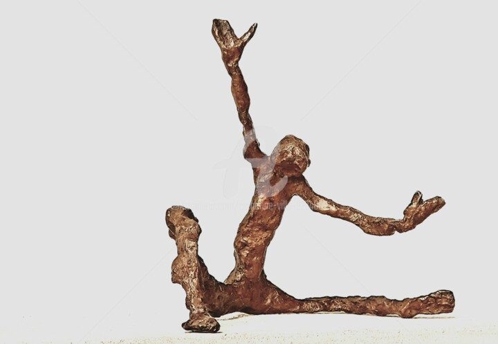 Escultura titulada ""L 'ALBATROS"" por Catherine Villa, Obra de arte original, Metales
