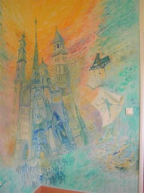 Pintura titulada "La Cathédrale Englo…" por Catherine Falize, Obra de arte original