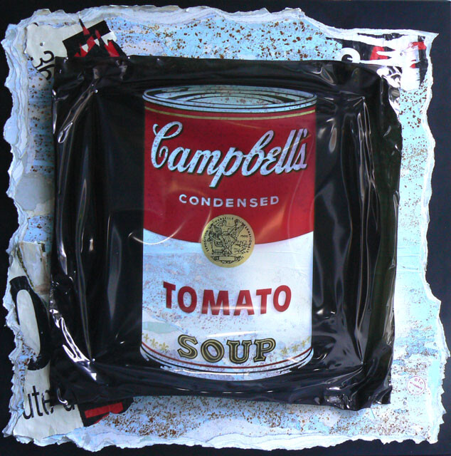 Collages titulada "Campbell's soup" por Cathie Berthon, Obra de arte original, Foto-montaje