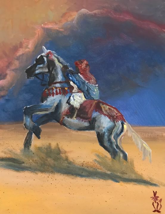 Peinture intitulée "The Arabian" par Colby Fox, Œuvre d'art originale