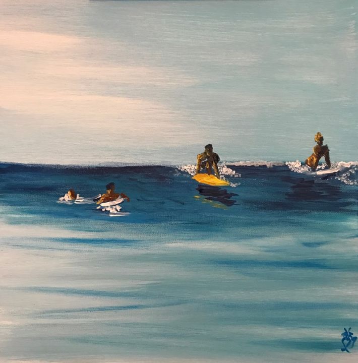 Peinture intitulée "The Surfers" par Colby Fox, Œuvre d'art originale