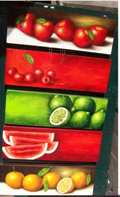 Картина под названием "Otras frutas" - C Ceballos, Подлинное произведение искусства, Масло