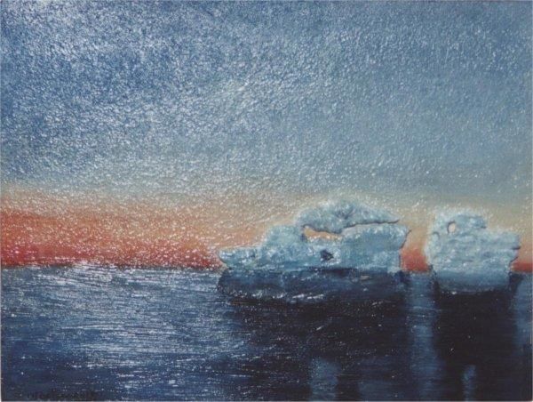 Pintura intitulada "icebergs" por Celina Portocarrero, Obras de arte originais