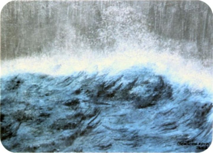 Pintura intitulada "Primeiro Mar" por Celina Portocarrero, Obras de arte originais