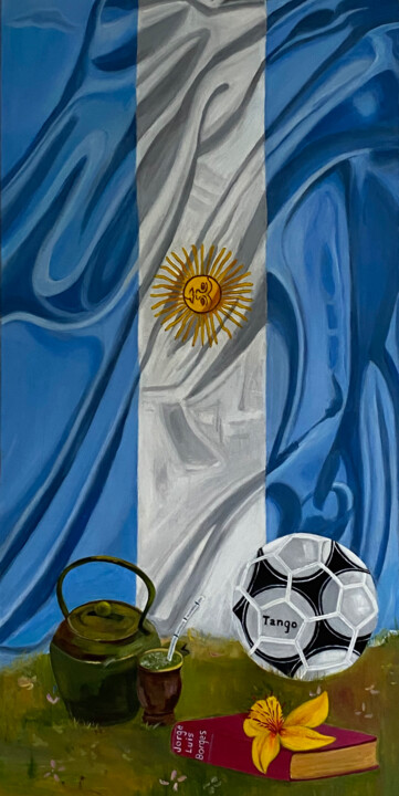 Painting titled "COSTUMBRES ARGENTIN…" by Cg In The Art, Original Artwork, Acrylic Mounted on Wood Stretcher frame