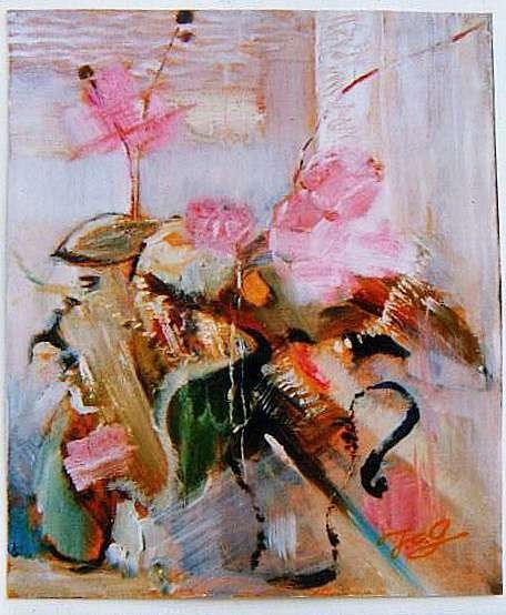 Ζωγραφική με τίτλο "cyclamen flower_仙客来" από Jia Chunguang, Αυθεντικά έργα τέχνης