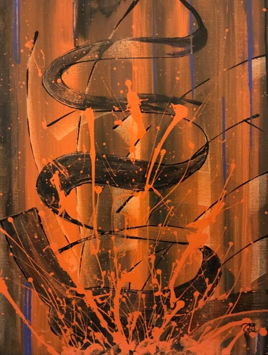 Peinture intitulée "Infernal" par Chantal Gosselin, Œuvre d'art originale, Acrylique Monté sur Châssis en bois