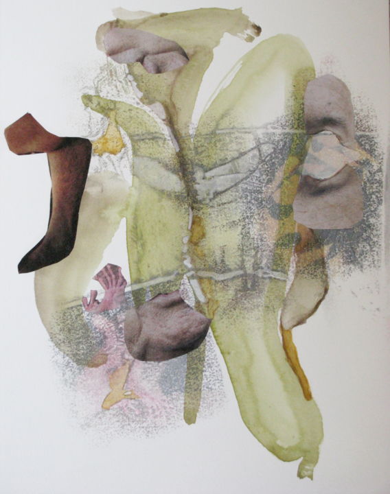 Dibujo titulada "Duvets humides" por Chantal Tichit, Obra de arte original, Lápiz