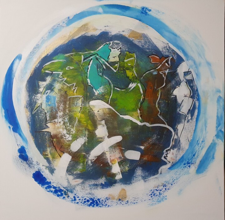 Pittura intitolato "La terre" da Charlyne Pacôme, Opera d'arte originale, Acrilico
