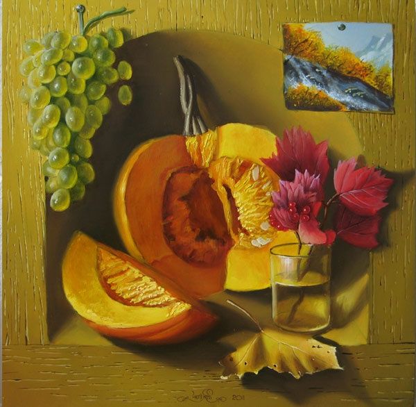 Pintura titulada "Осень" por Konstantin Chepukov, Obra de arte original, Oleo