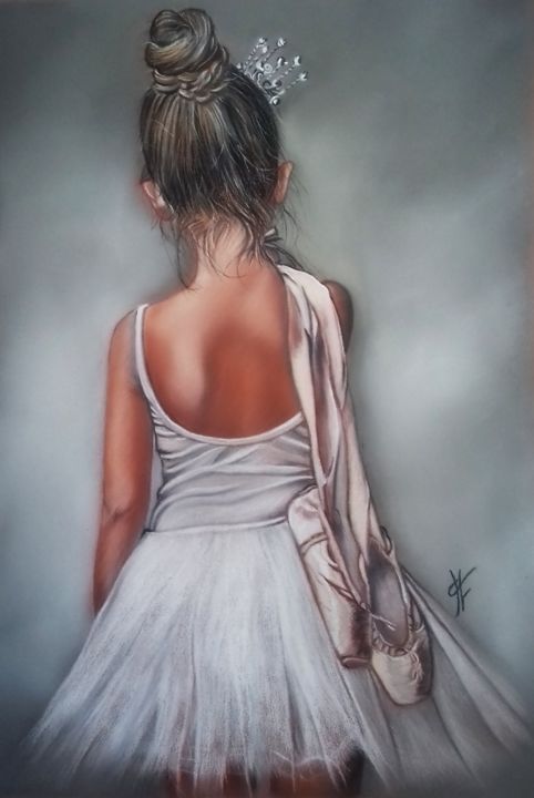 Schilderij getiteld "" Ballerine "" door Véronique Chevalier, Origineel Kunstwerk, Pastel