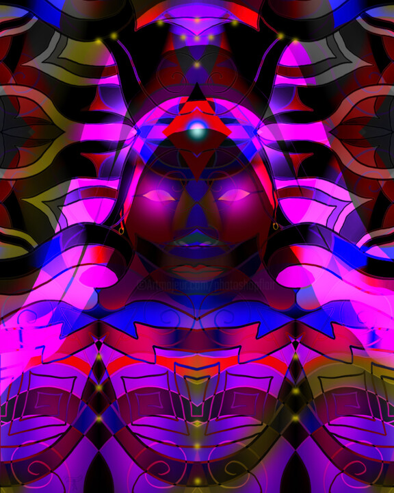 Digital Arts titled "Oshun Goddess Abstr…" by China Alicia Rivera, Original Artwork, 2D Digital Work