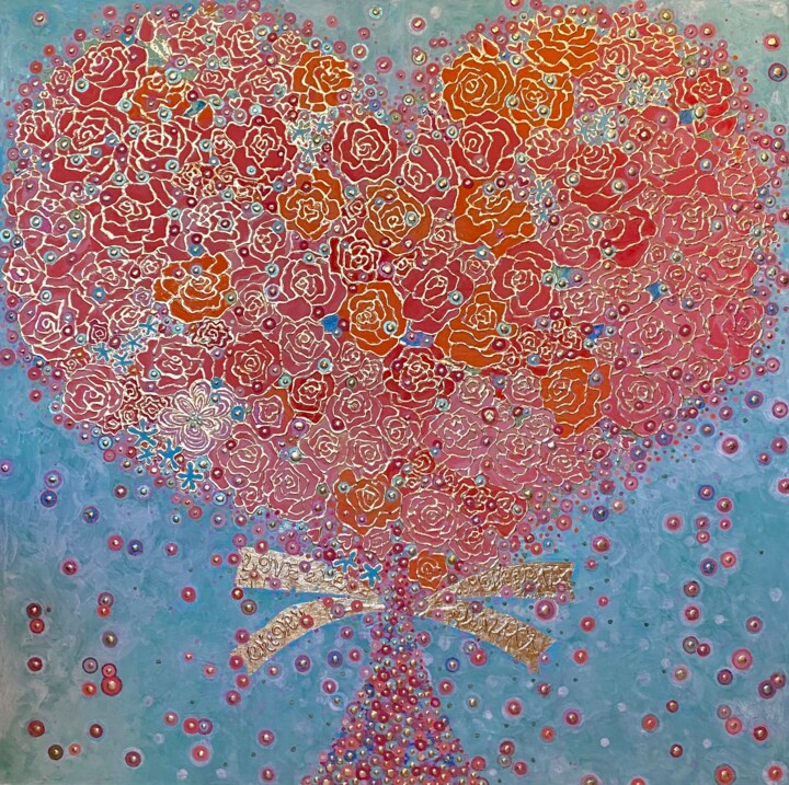 Картина под названием "LOVE CONNECTION" - Chiori Ohnaka, Подлинное произведение искусства, Пигменты Установлен на artwork_ca…