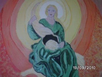 Pintura intitulada "ange de l abondance" por Nathy, Obras de arte originais