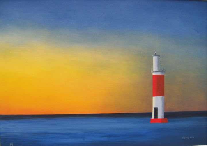 Pintura intitulada "J13061 Farol de Gal…" por Chjapp, Obras de arte originais, Acrílico