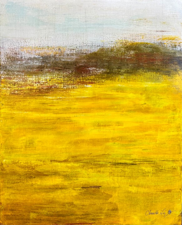 Pintura titulada "Champs dorés" por Irina Ivancov (Chouette Nia), Obra de arte original, Acrílico Montado en Bastidor de cam…
