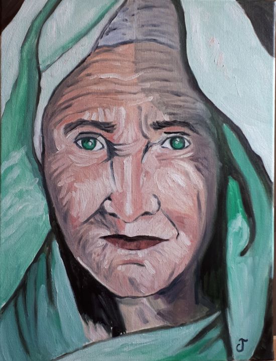 Peinture intitulée "La vieille nonne#ar…" par Chris Texier, Œuvre d'art originale, Huile