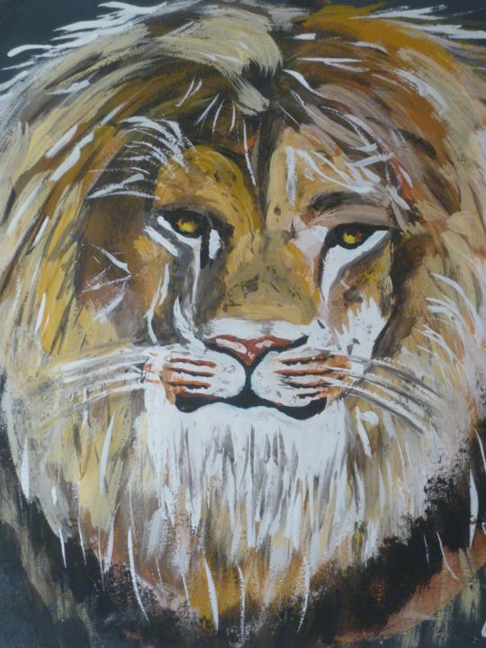 Malarstwo zatytułowany „lion atlas” autorstwa Christian Girelli, Oryginalna praca, Akryl