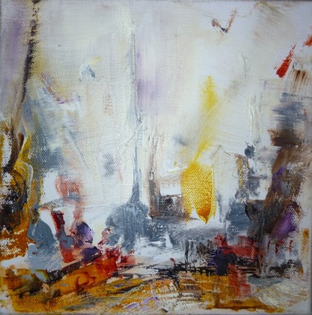 Painting titled "Jazz city   II" by Christelle Veron Cherbonnier, Original Artwork