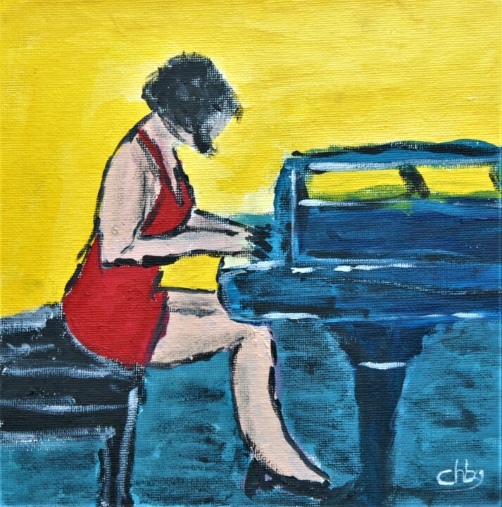 Painting titled "Yuja Wang 01" by Christian Bailly-Grandvaux, Original Artwork, Acrylic