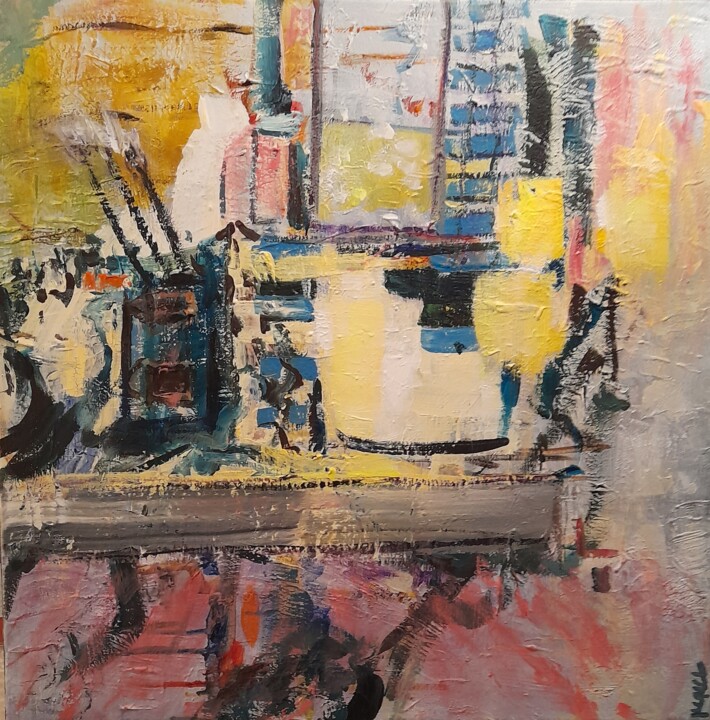 Painting titled "Travaux d' atelier" by Christian Gicquel, Original Artwork, Acrylic