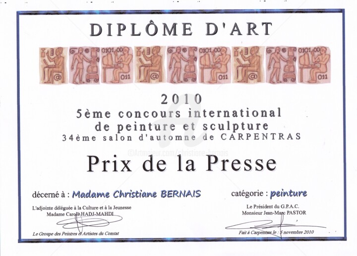 Peinture intitulée "Prix de la presse" par Christiane Bernais, Œuvre d'art originale, Acrylique