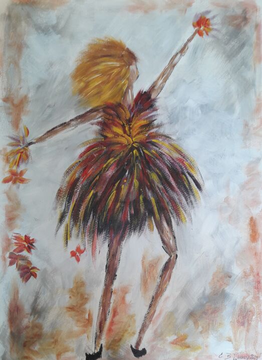 Painting titled "La Petite fille de…" by Christiane Guerry, Original Artwork, Acrylic