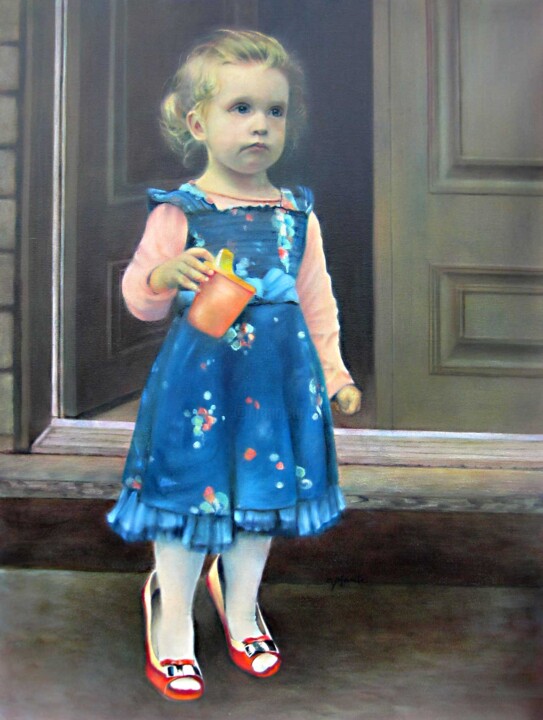 Schilderij getiteld "Fille de David" door Christiane Plante, Origineel Kunstwerk, Olie