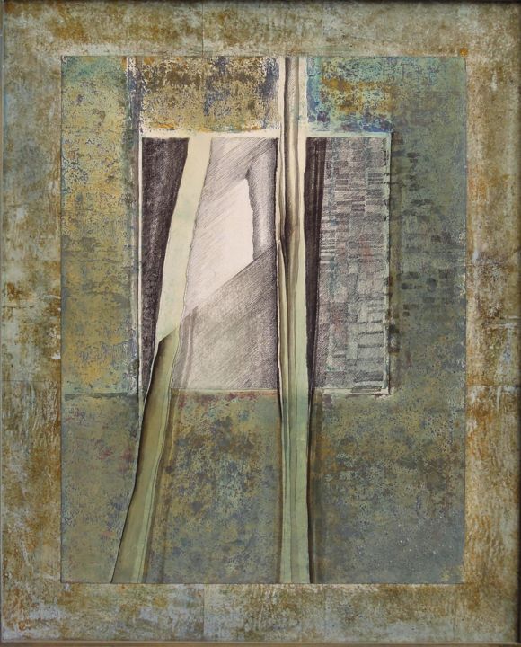 Collages titulada "Déchirure - ouvertu…" por Christiane Seguin, Obra de arte original, Collages Montado en Panel de madera