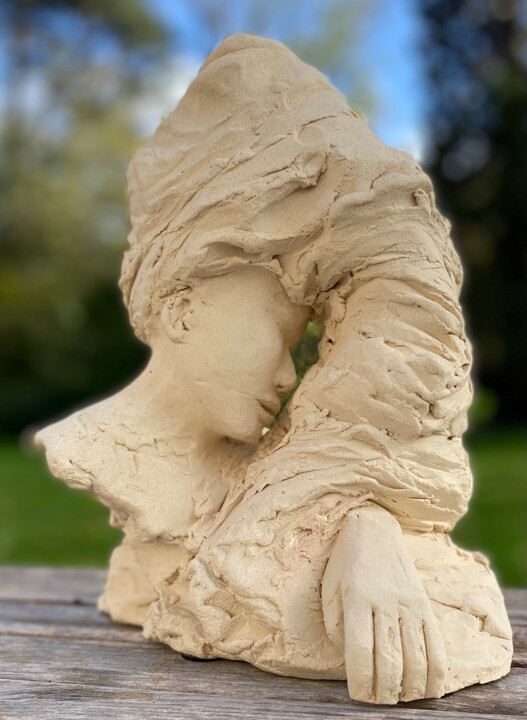 Rzeźba zatytułowany „Portrait A” autorstwa Christille De Witte, Oryginalna praca, Glina