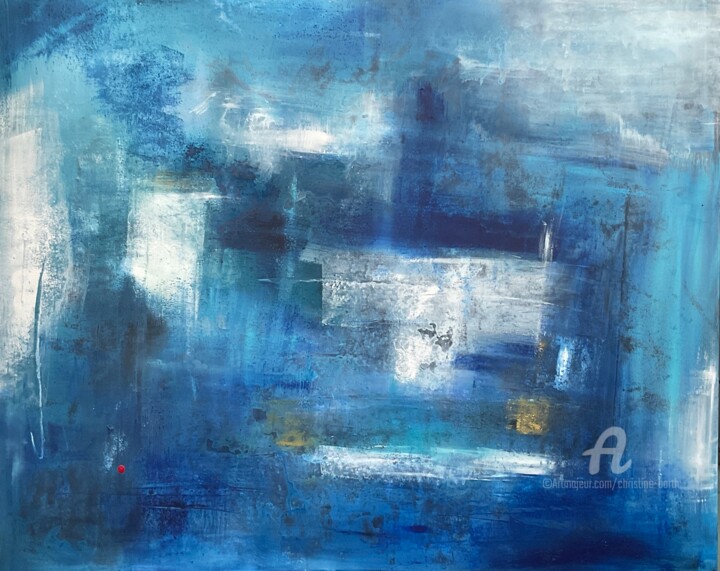 Картина под названием "Le grand bleu" - Christine Barth Mroz, Подлинное произведение искусства, Акрил