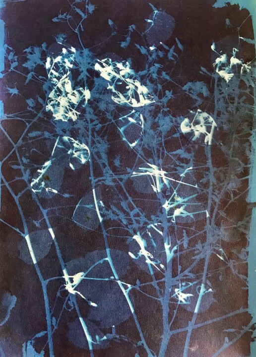 Malerei mit dem Titel "Cyanotype_11_23" von Christine Membrez, Original-Kunstwerk, Acryl