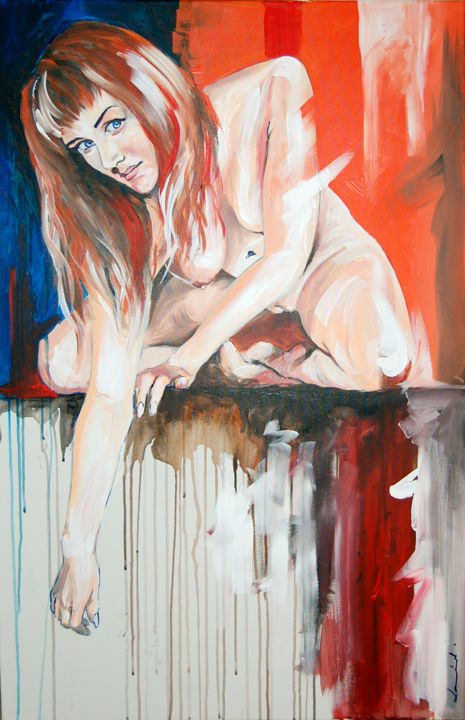 Pintura titulada "Tilted towards the…" por Christophe Lambert, Obra de arte original, Acrílico