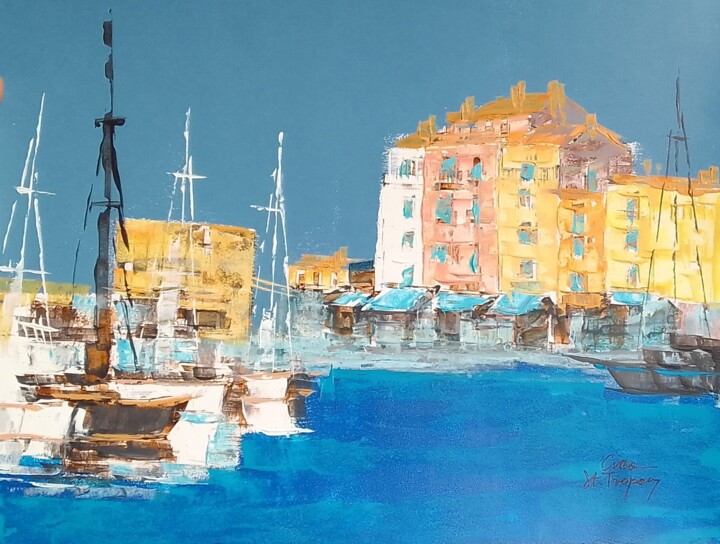 Pittura intitolato "Vieux port" da Cica, Opera d'arte originale, Acrilico