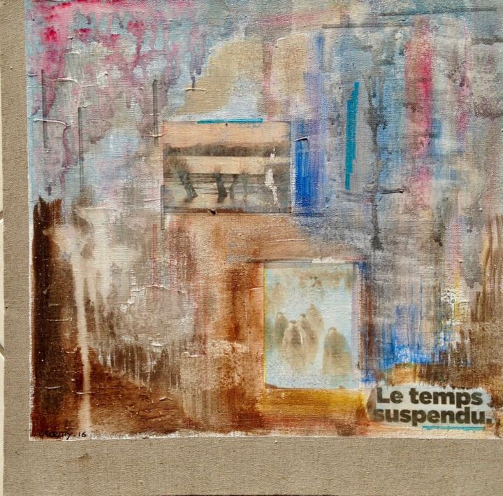 Painting titled "le temps suspendu" by Roemy, Original Artwork, Acrylic