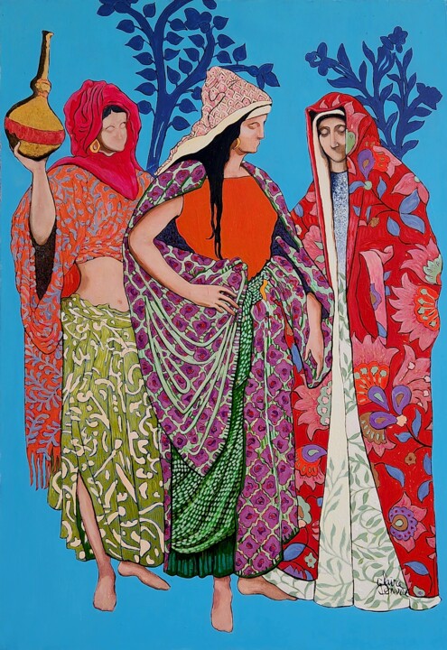 Peinture intitulée "Parfums d'Arabie" par Claire Denarie-Soffietti, Œuvre d'art originale, Acrylique Monté sur Châssis en bo…
