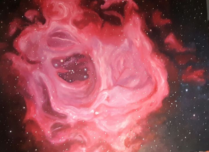 Peinture intitulée "Nebuleuse de la Ros…" par Clayre Paris, Œuvre d'art originale, Huile