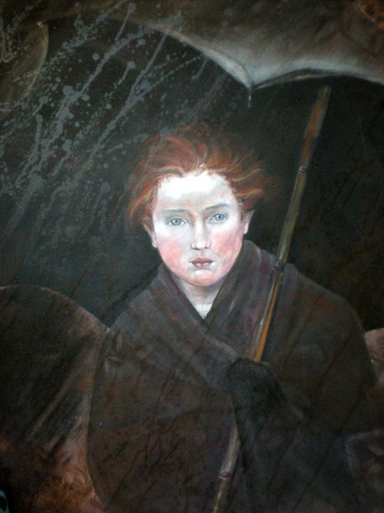 Schilderij getiteld "Victoria" door Claire Mcinnerny, Origineel Kunstwerk, Acryl Gemonteerd op Frame voor houten brancard
