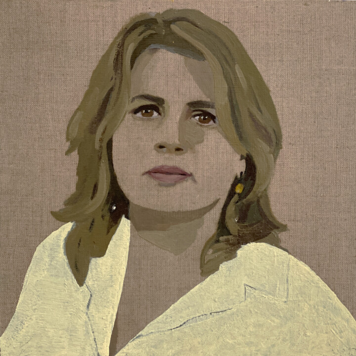 Malerei mit dem Titel "Portrait de Silvie" von Clara Ramirez Katz, Original-Kunstwerk, Öl Auf Keilrahmen aus Holz montiert