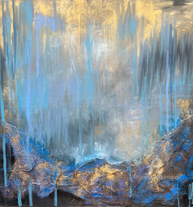 Peinture intitulée "Rain 1" par Clare Schouten, Œuvre d'art originale, Acrylique