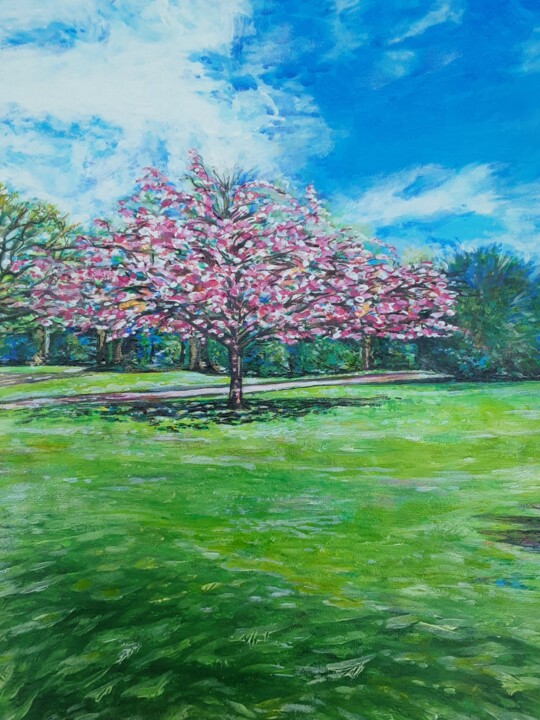 cherry blossom tree painting acrylic