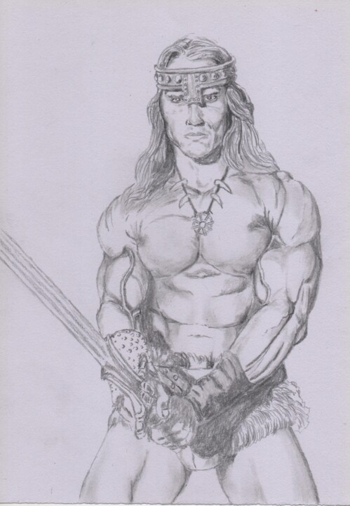 Desenho intitulada "Conan le destructeu…" por Claude Blaesius, Obras de arte originais, Lápis