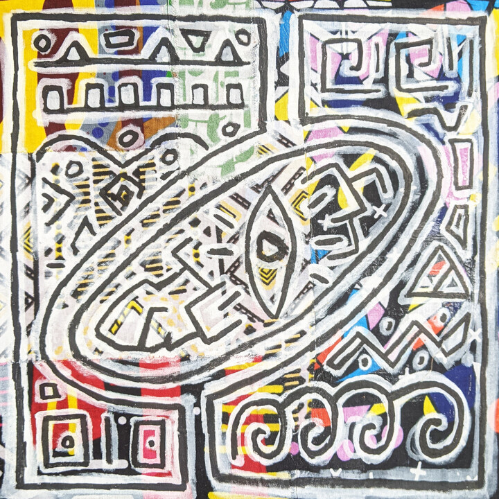 Painting titled "Aube" by Claude Chautard, Original Artwork, Marker