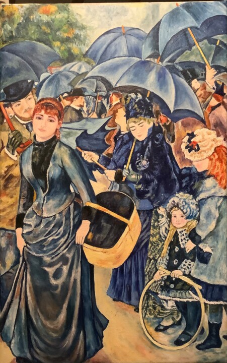Pittura intitolato "Copie Renoir les pa…" da Claude Léauté, Opera d'arte originale, Olio