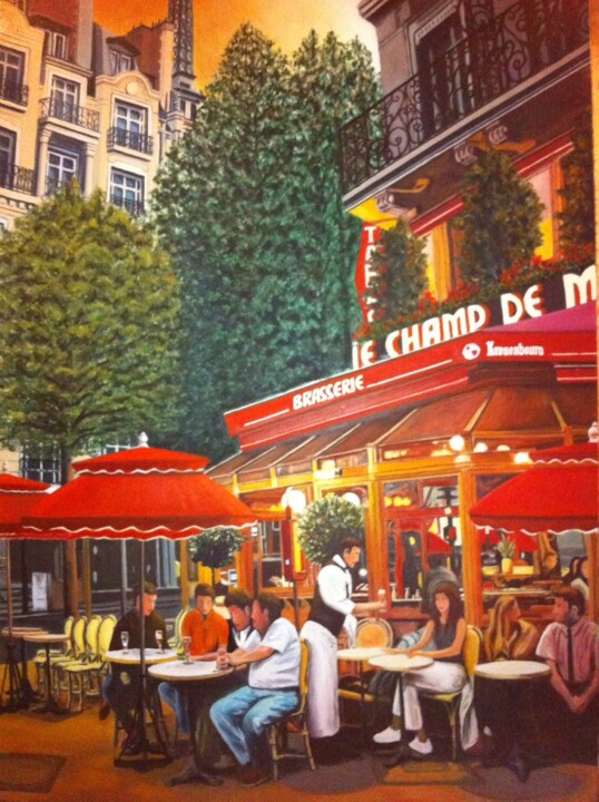 Painting titled "Le champs de Mars" by Claude Léauté, Original Artwork, Oil