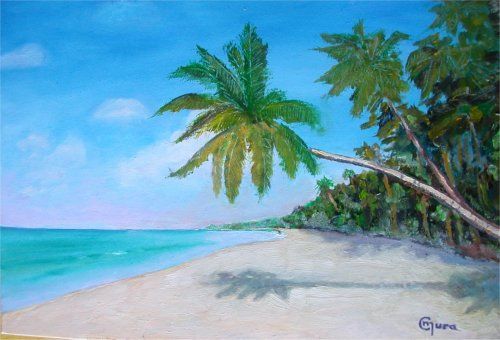 Plage Des Salines Martinique Painting By Claude Mura Artmajeur